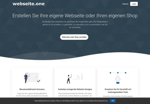 Webseite.one - Erstellen Sie Ihre eigene Webseite oder Ihren eigenen Shop